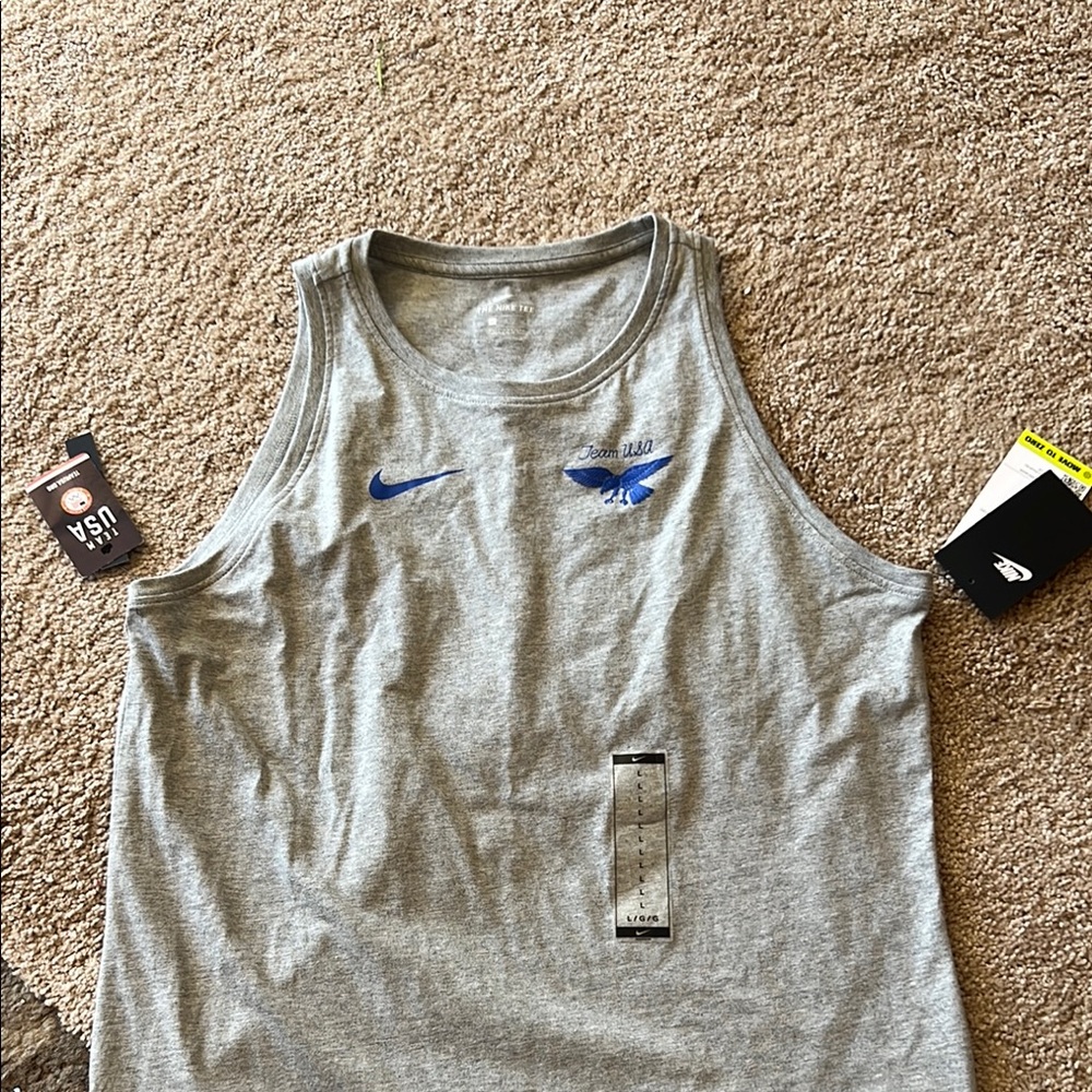 Nike Gray Tank Top with Blue Accents